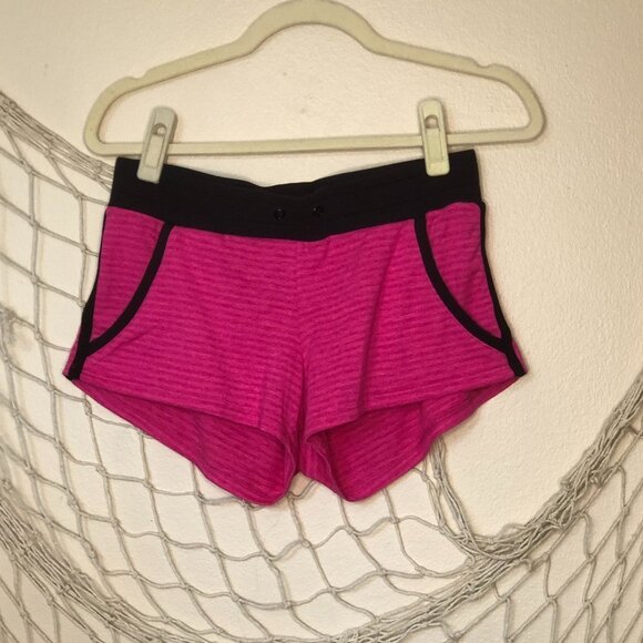 BOMBSHELL Sportswear Pink Stripe Running Shorts S